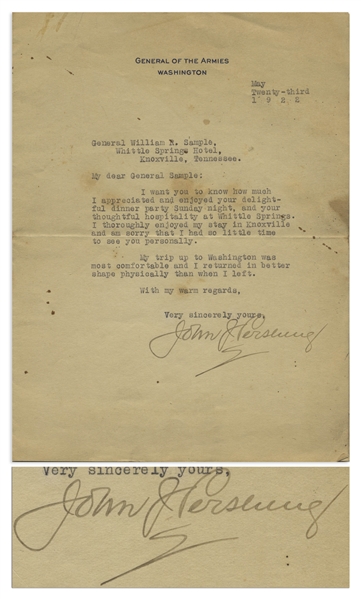 General John Pershing Letter Signed